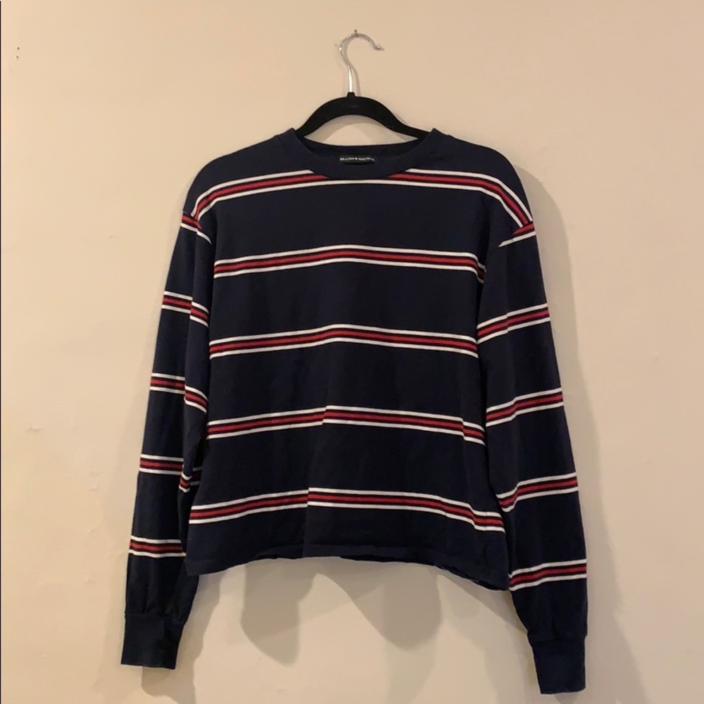 Brandy Melville Red and white striped navy sweater
